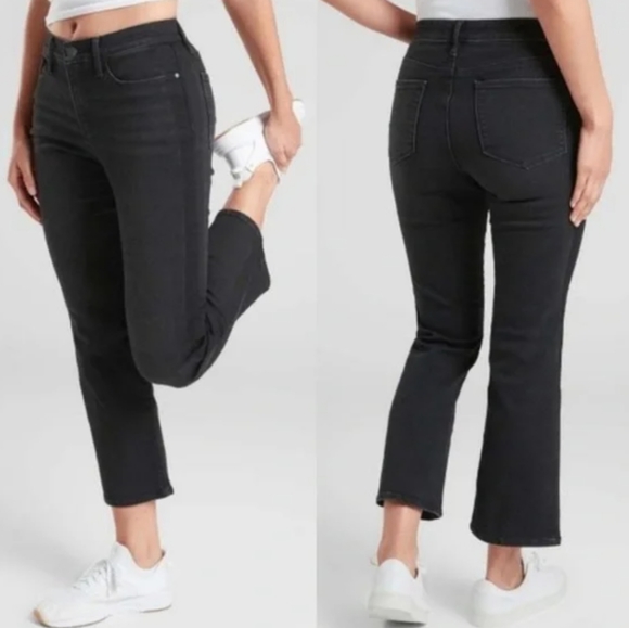 Athleta Jeans Athleta Sculptek High Rise Crop Flare Denim Jeans